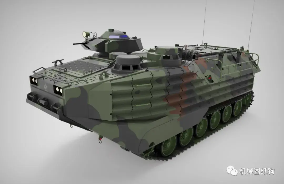 武器模型aav7两栖战车模型3d图纸solidworks设计附step