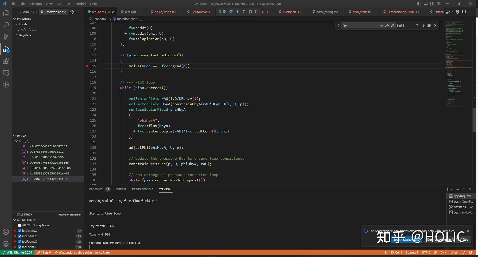 Openfoam vs code debug 