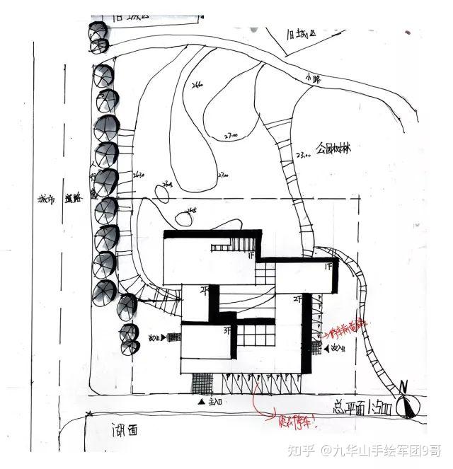原图3改后8,快题透视图效果图建筑快题手绘作业墙目标针对院校:东南