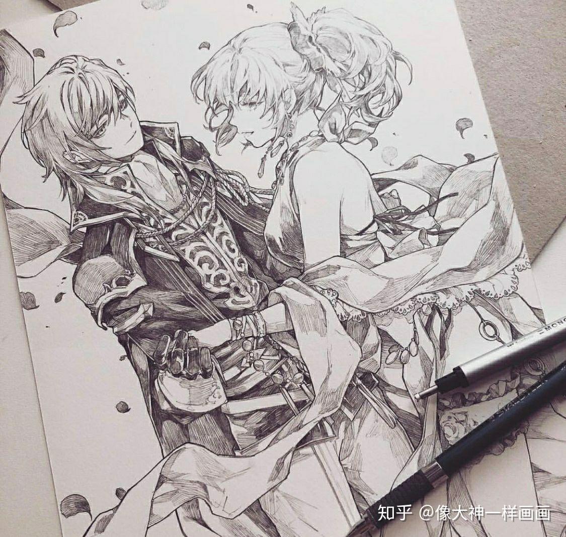 动漫角色的手绘