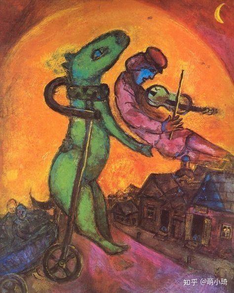小提琴和所有民俗知识毕加索声称夏加尔将是唯一剩下的了解真正色彩的