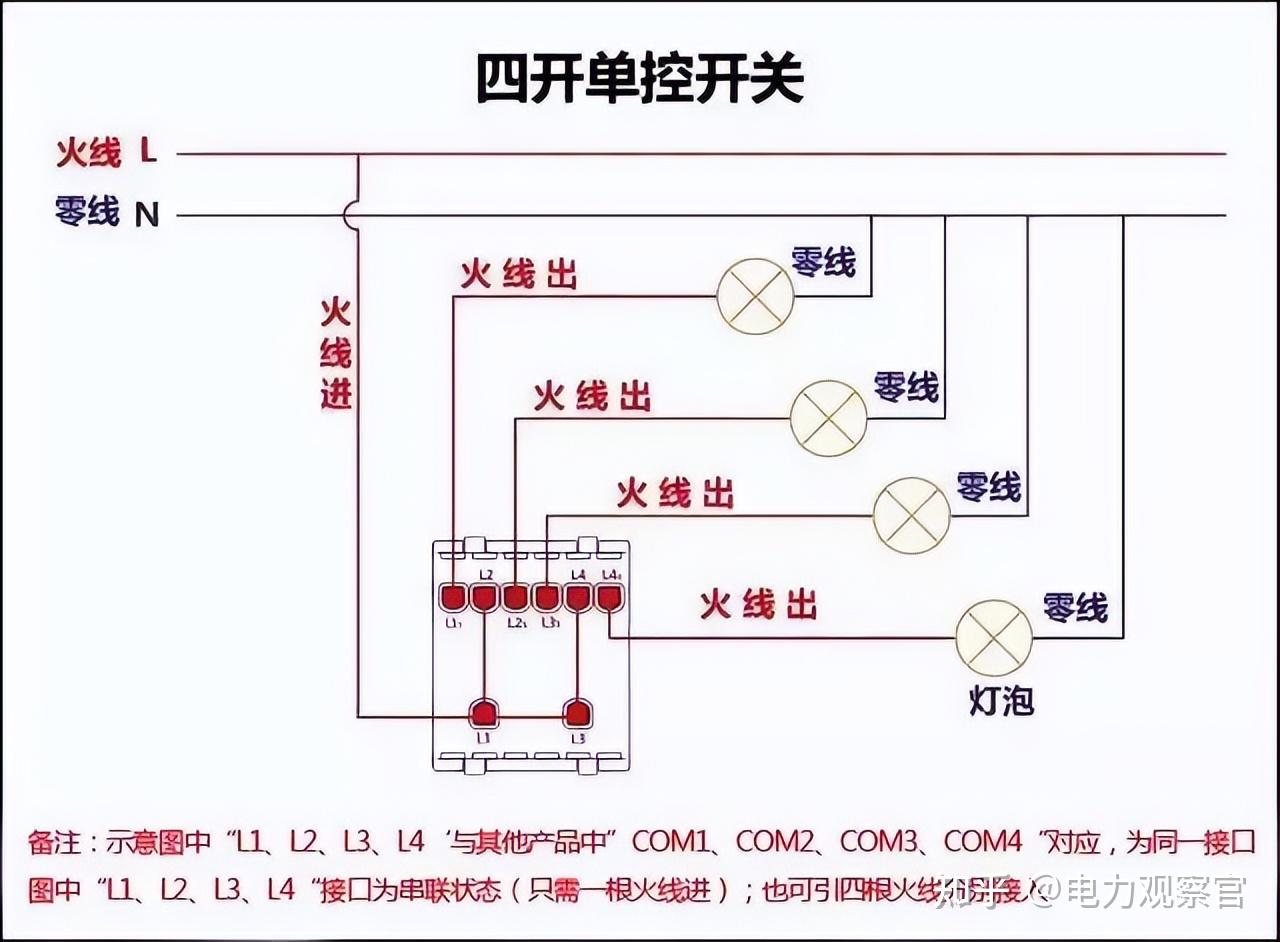 400开关远控接线图图片