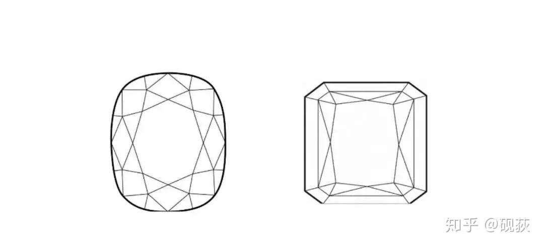 彩钻承受不了圆多面形切割带来的大损耗当然也有不少水滴形,祖母绿形