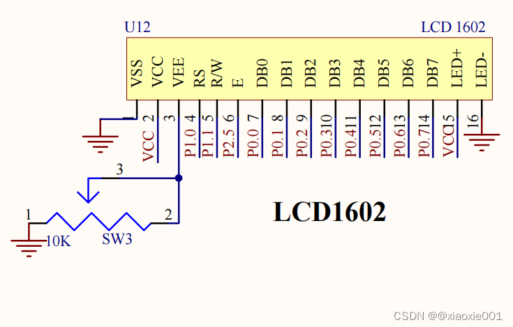 lcd1602的引脚图图片