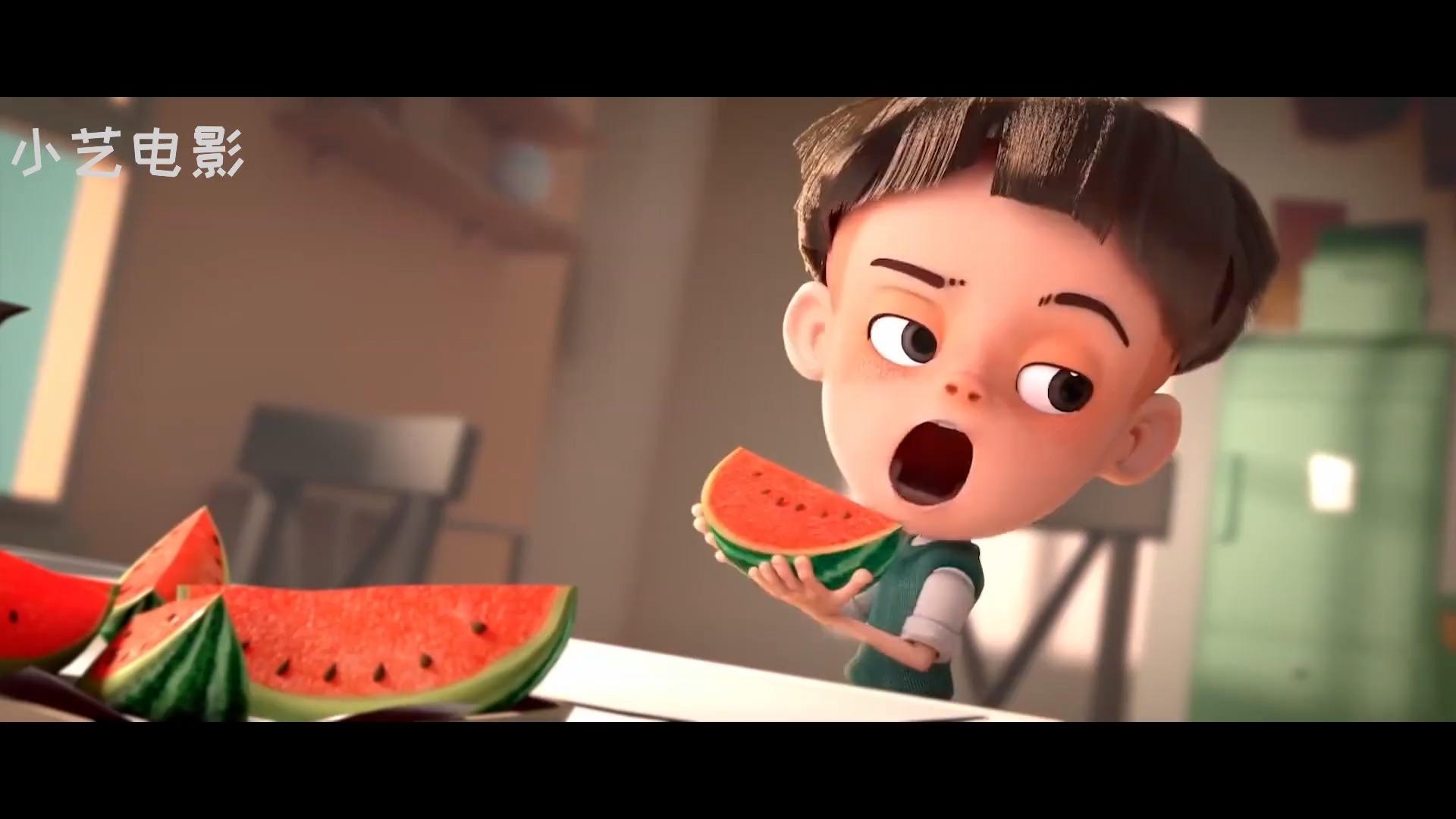 小男孩把西瓜籽吃进肚子身体长出西瓜藤变成西瓜侠奇幻电影