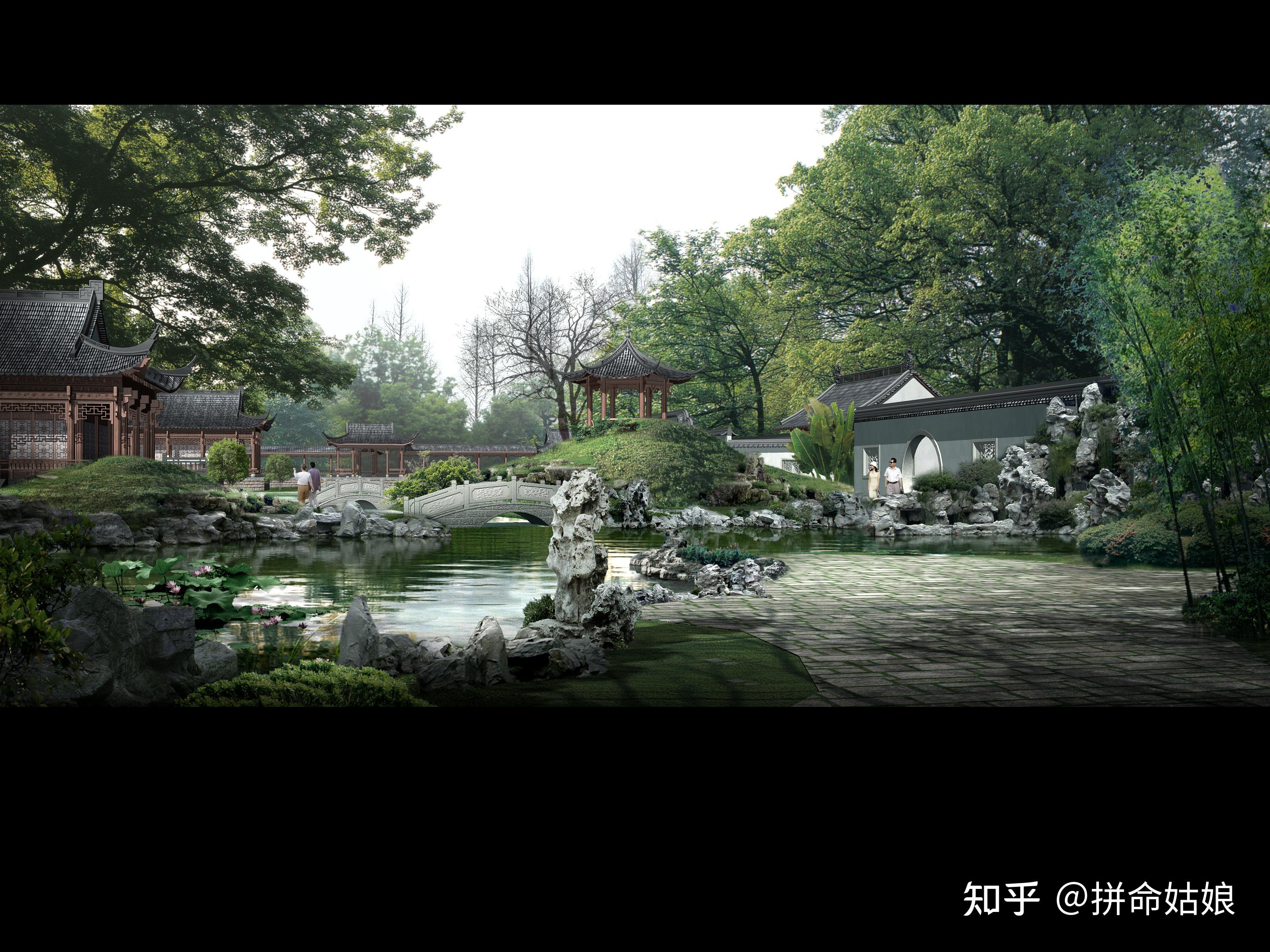 软件设计篇ps效果素材素材02ps江南水乡古建效果图后期psd分层素材01