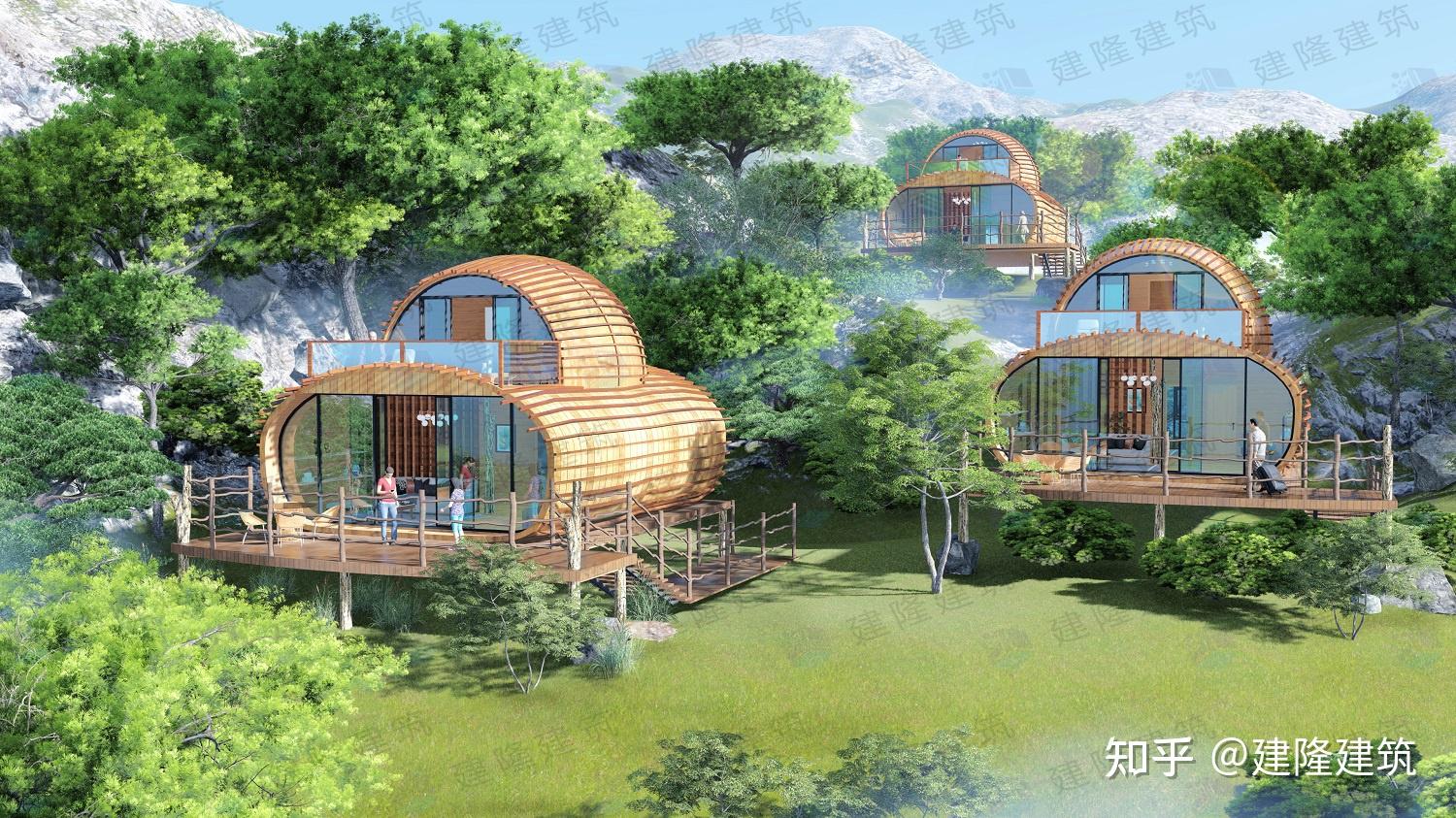 装配式度假屋网红民宿酒店别墅铝制度假屋建隆建筑