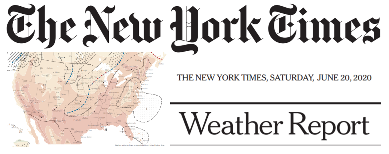 一张纽约时报天气预报图 解决英语天气预报表达 知乎