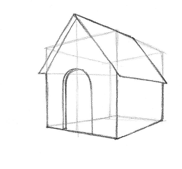 素描房子步骤图片