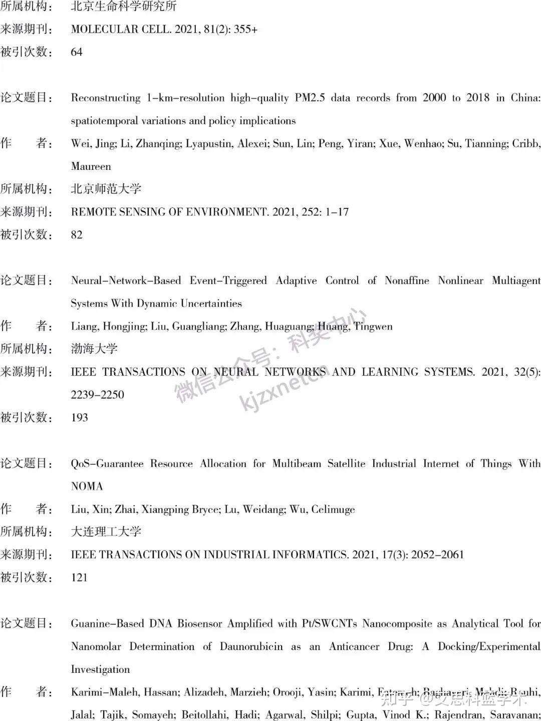 重磅！2021年中国百篇最具影响国际（国内）学术论文公布！ 知乎