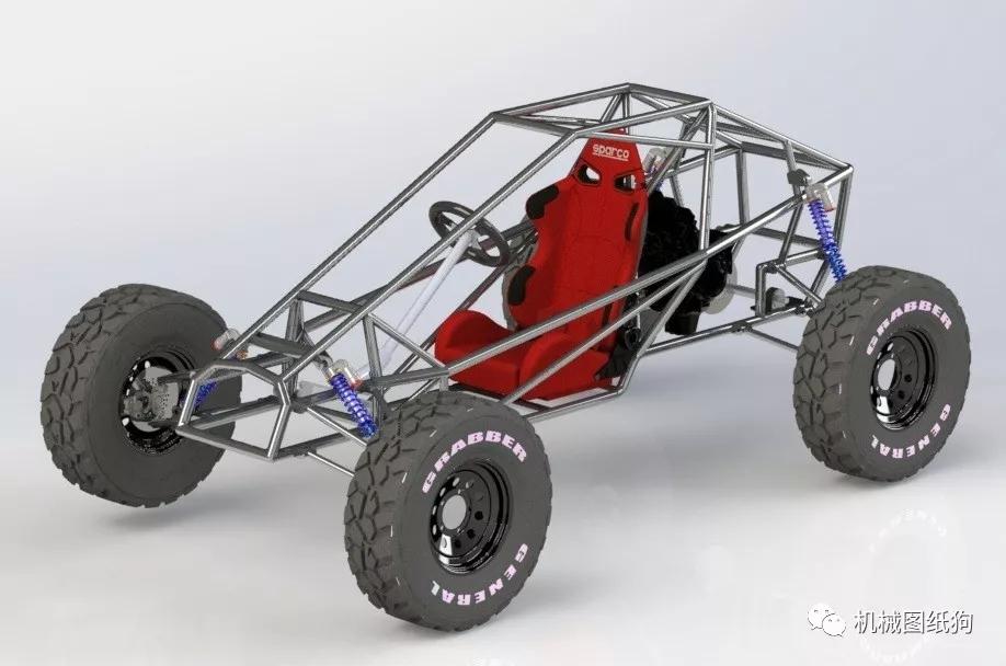 卡丁賽車kartcross鋼管車架模型3d圖紙step格式