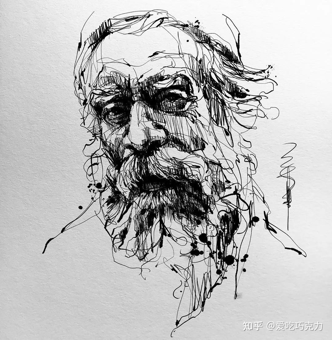 水笔素描速写线条感十足