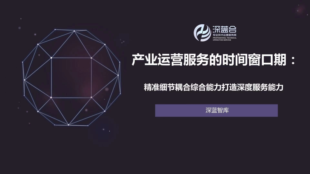 深蓝智库产业运营服务的时间窗口期精准细节耦合综合能力打造深度服务
