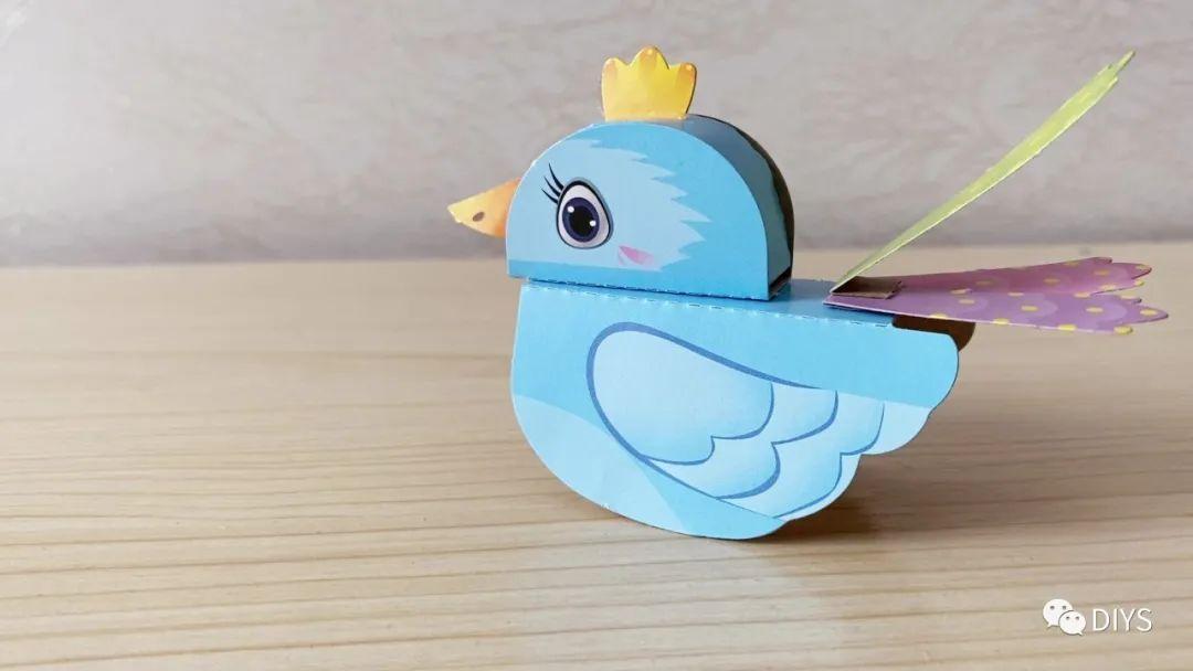 手工制作一只长睫毛的立体小鸟
