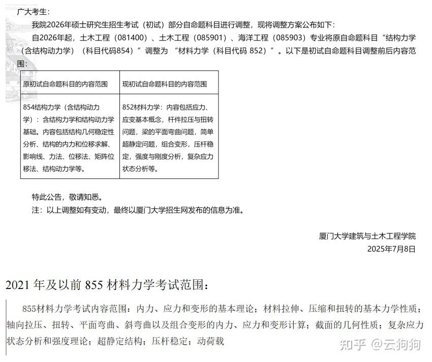 厦门大学土木考研变更852材料力学分析 - 知乎