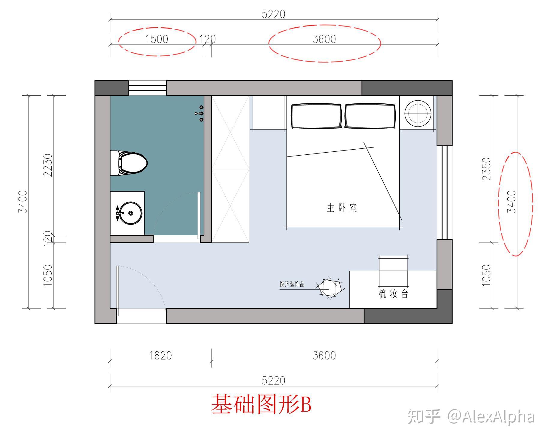 主卧平面图手绘图片