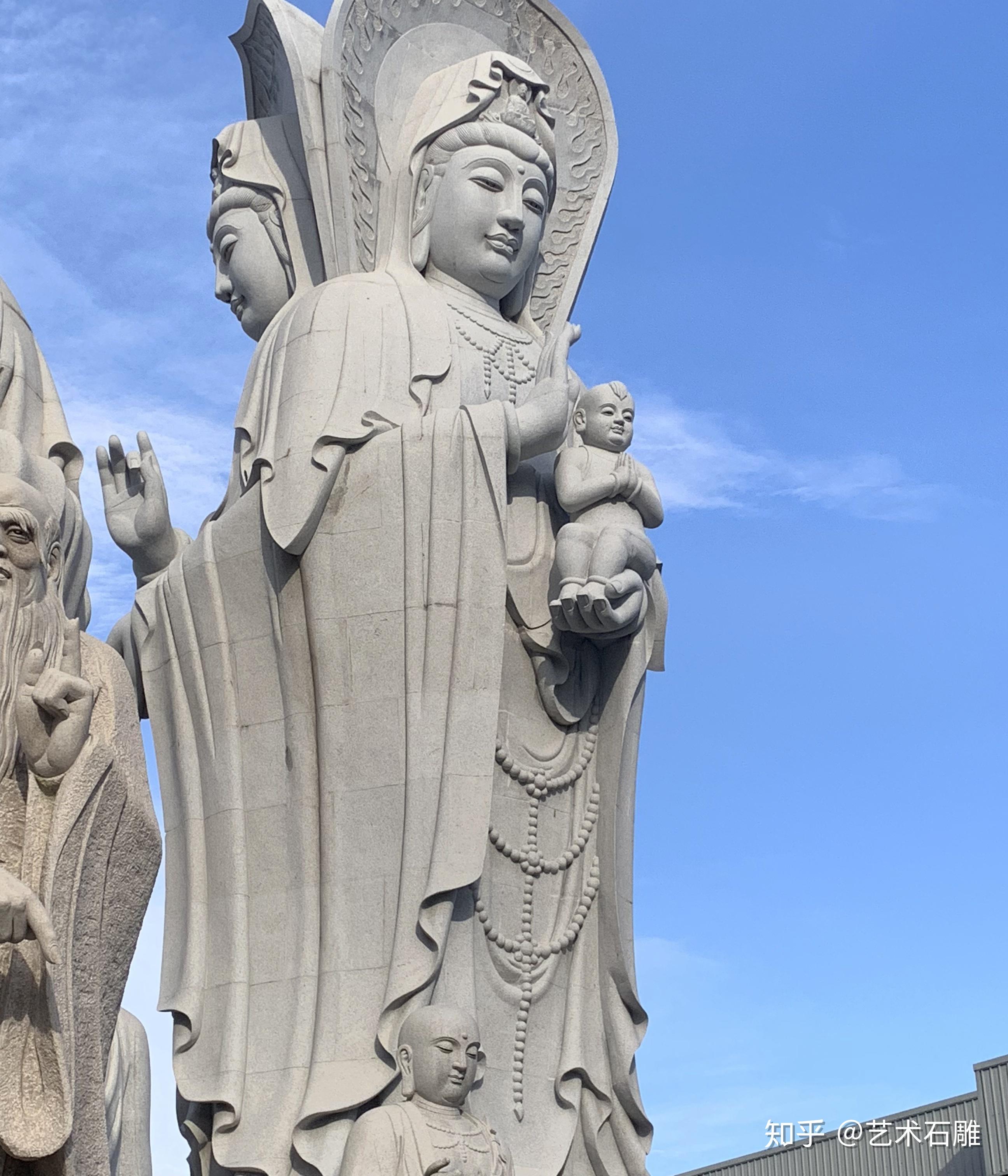 福建三面石观音像大型石雕观音像