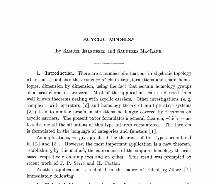 代数拓扑中Acyclic Models有什么几何意义?