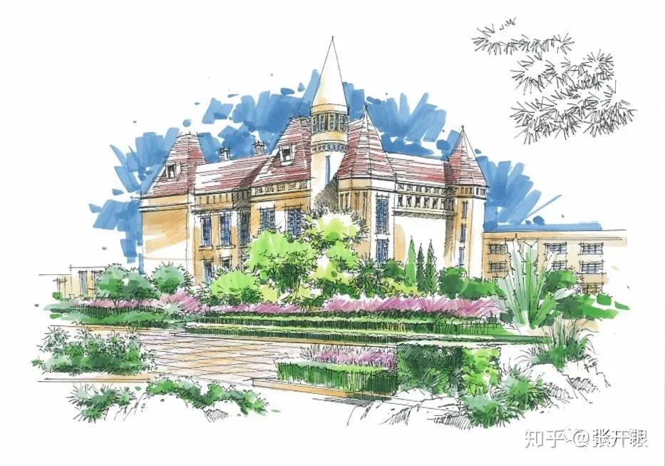 风景园林与建筑学这两种马克笔手绘画风,您喜欢哪一种? - 知乎