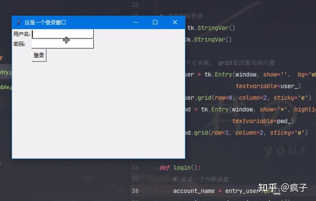 Tkinter 输入控件 >Entry 知乎