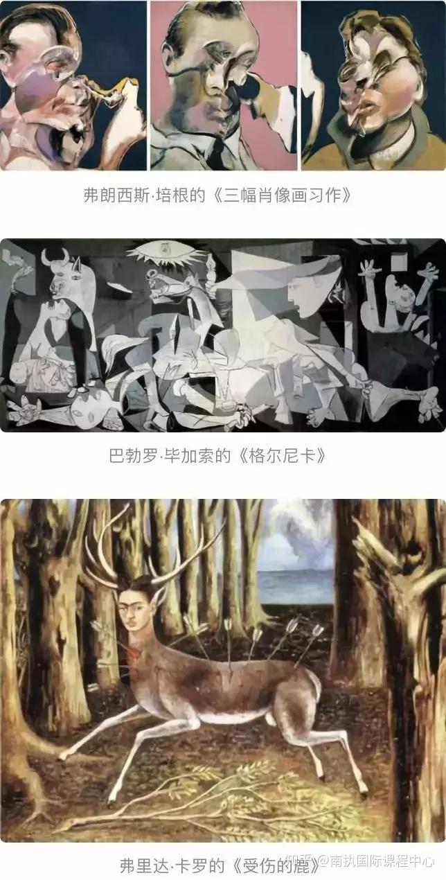 一生与病痛和爱恨纠缠的弗里达则把自己的脸和受伤的鹿结合在一起