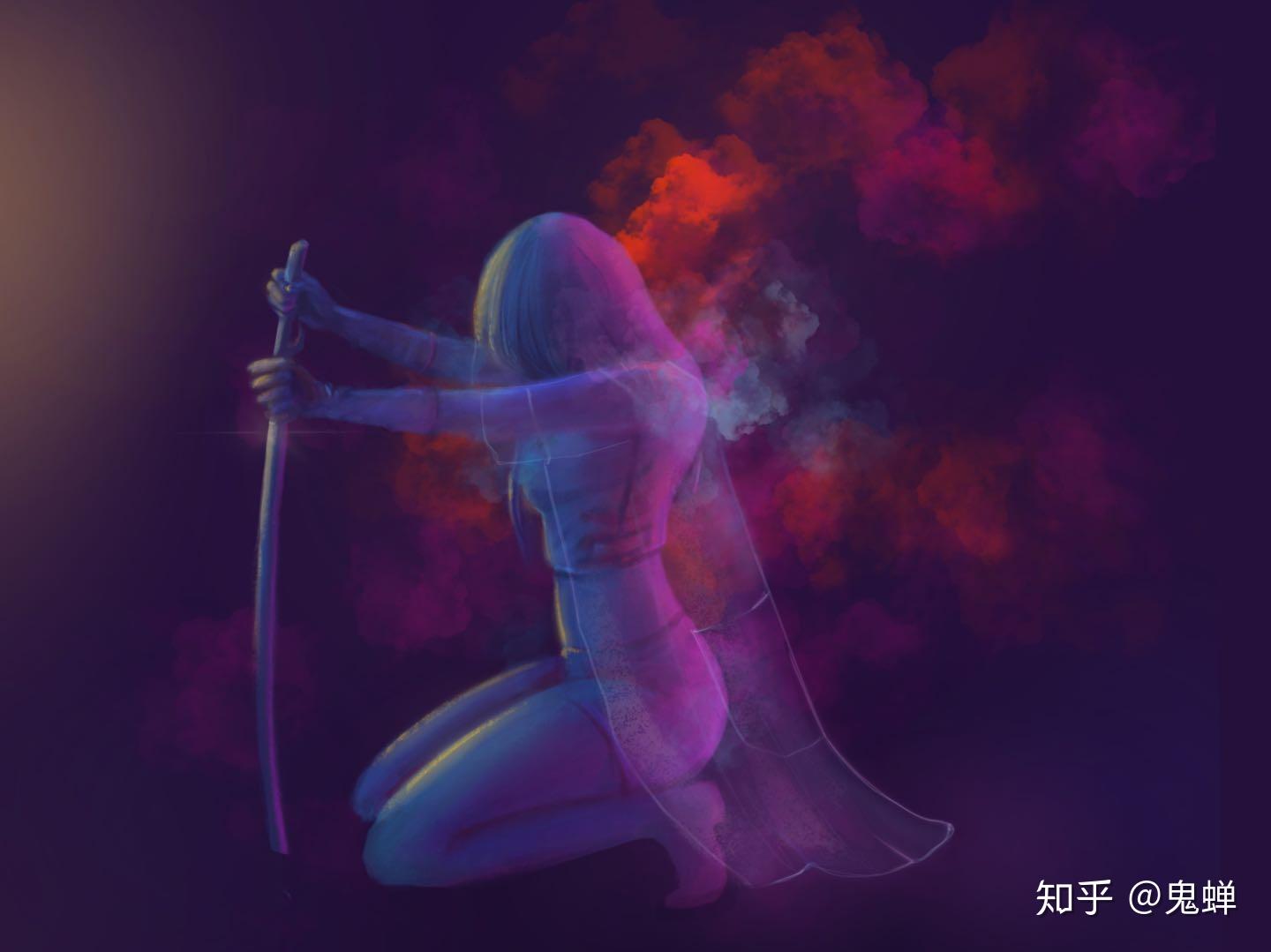 以往的风格差异有点大,姿态和色彩参考了不同的插画day 5女巫小geigei