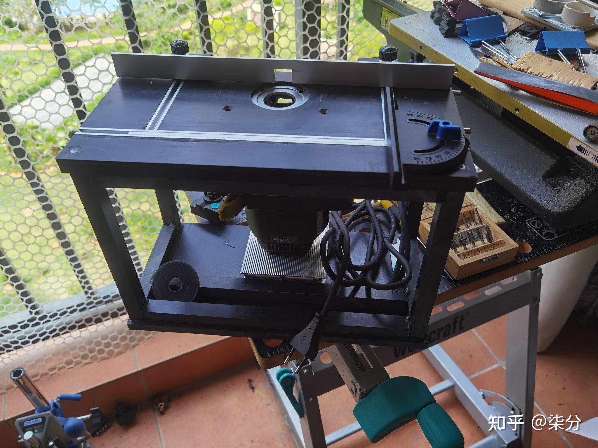 proxxon迷你魔电木铣改装倒装座