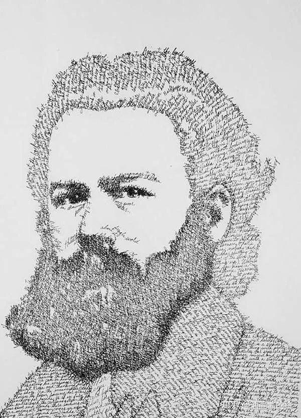 他用针管笔写字写出一幅幅人物肖像这样的操作太秀了