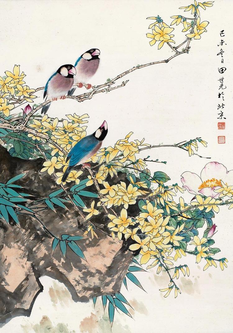 工笔花鸟名家：师从多位大师，复兴双钩重彩技法-田世光的故事- 知乎