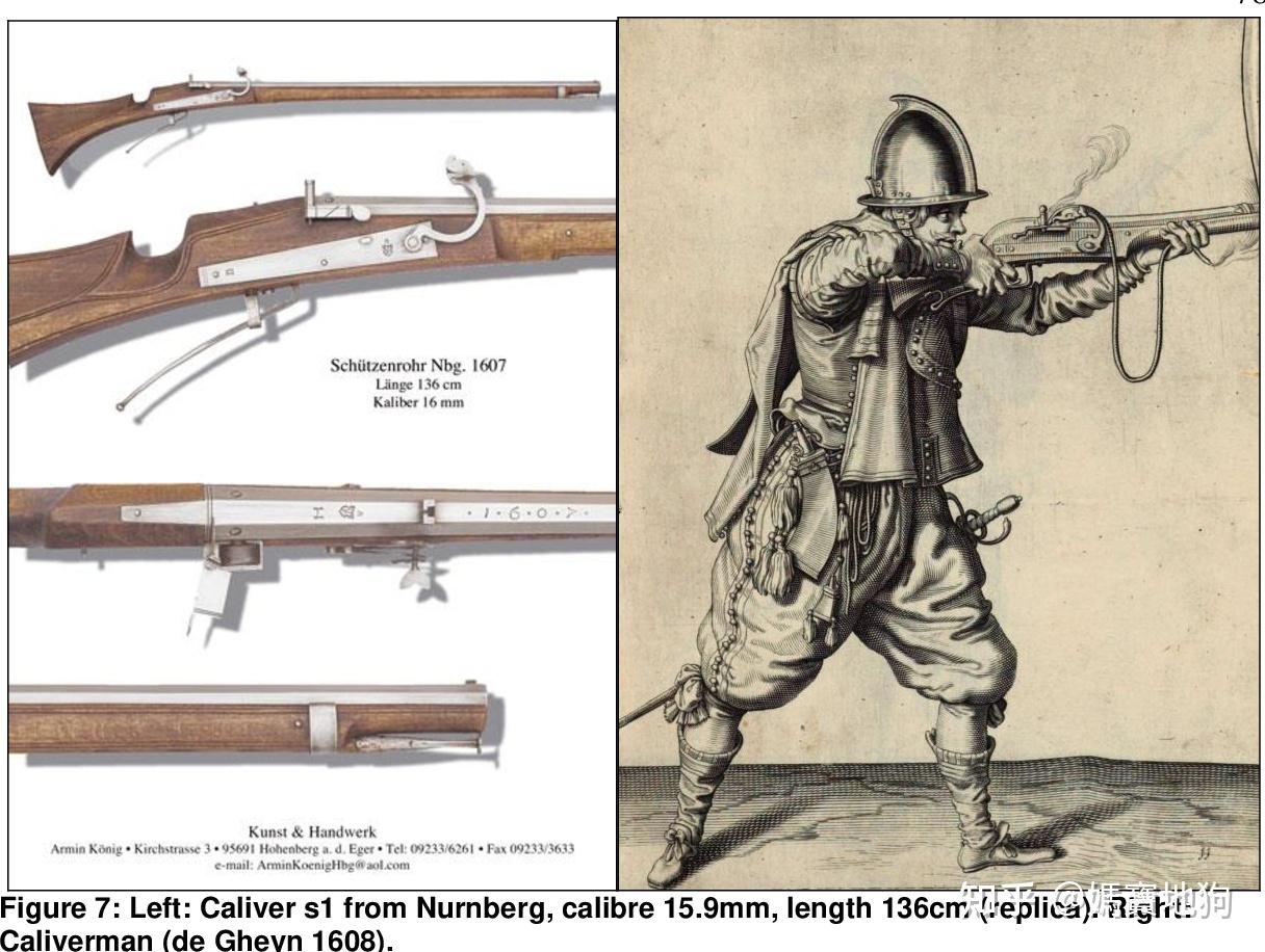 在欧洲,火绳枪变成两条演化路线,轻火绳枪(arquebus)与重火绳枪