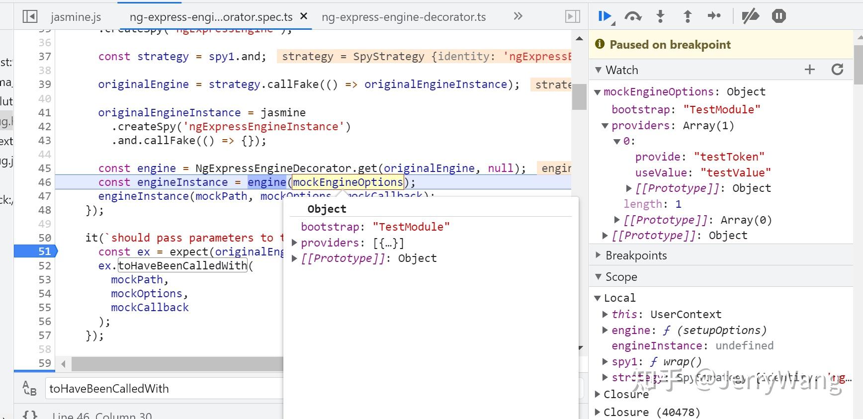 jasmine.objectContaining 的单步调试 知乎