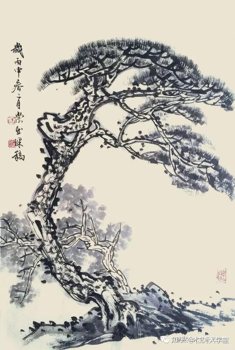 【连载】值得收藏的88种国画松树画法课稿（二） - 知乎