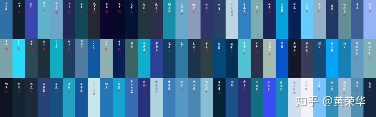 中国传统蓝(青)色色谱90色,惊艳岁月,值得保存!