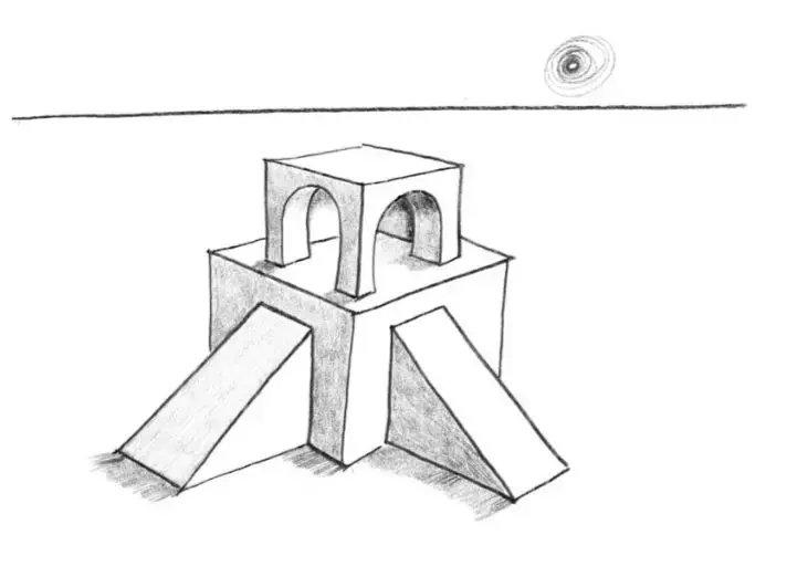 第五课第3步【画画第5课】空心立方体)想象一个指南针:让它变得立体