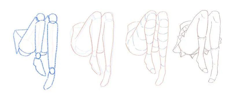 动漫腿怎么画步骤图片