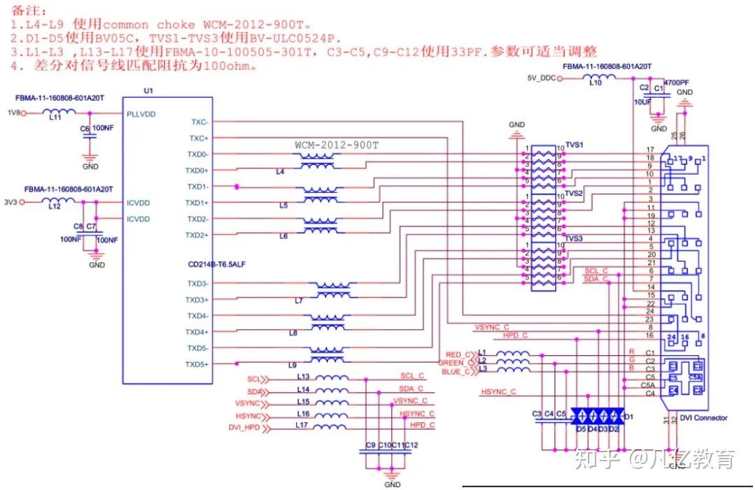 DVI EMC设计标准电路