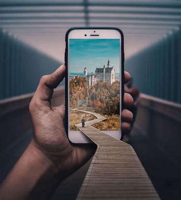 ps入门教程七十二节利用ps合成走进手机画面