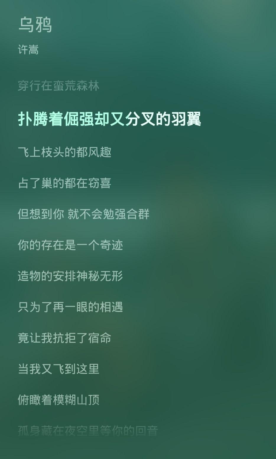 许嵩第八张专辑主打歌乌鸦