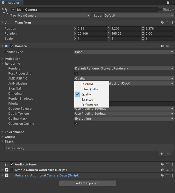  unity urp fsr 1 0 