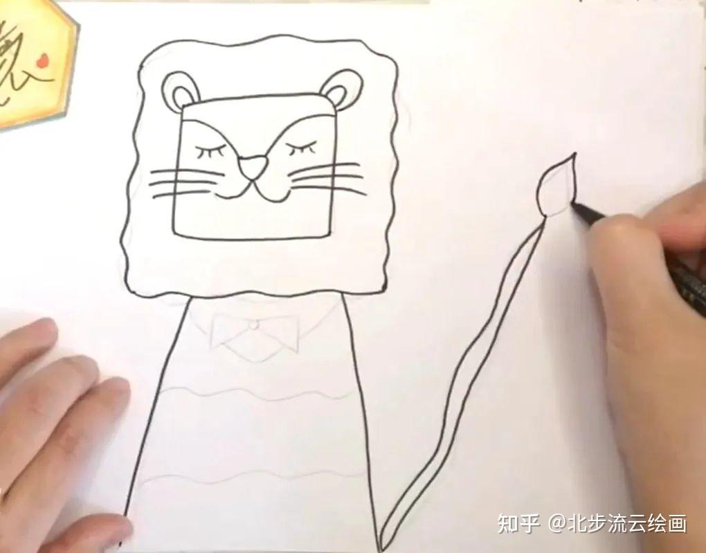 用线描的方式画狮子简笔画,掌握画画技巧和兴趣爱好 - 知乎