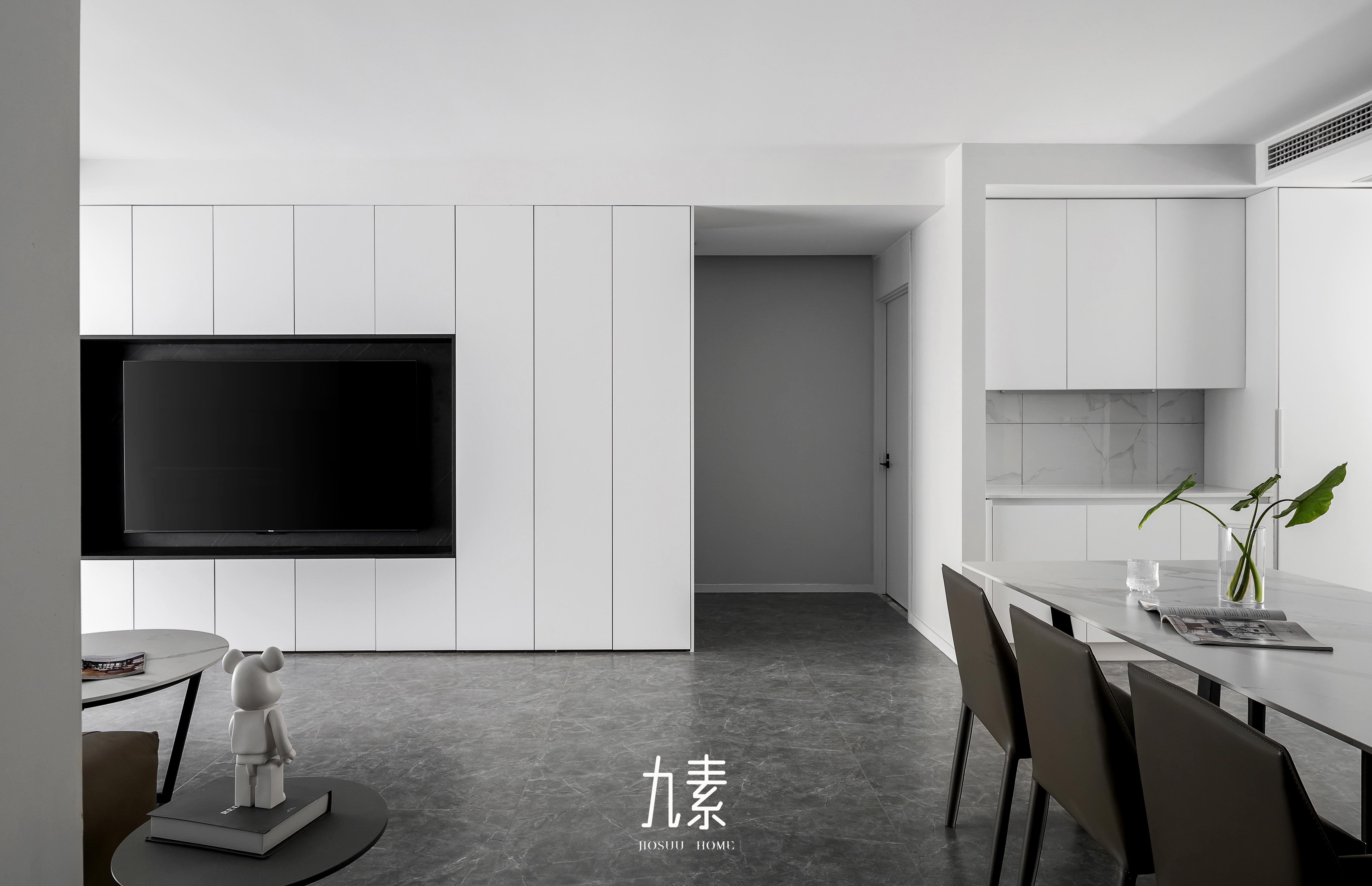 九素案例丨130㎡现代风格一镜到底极度治愈的家