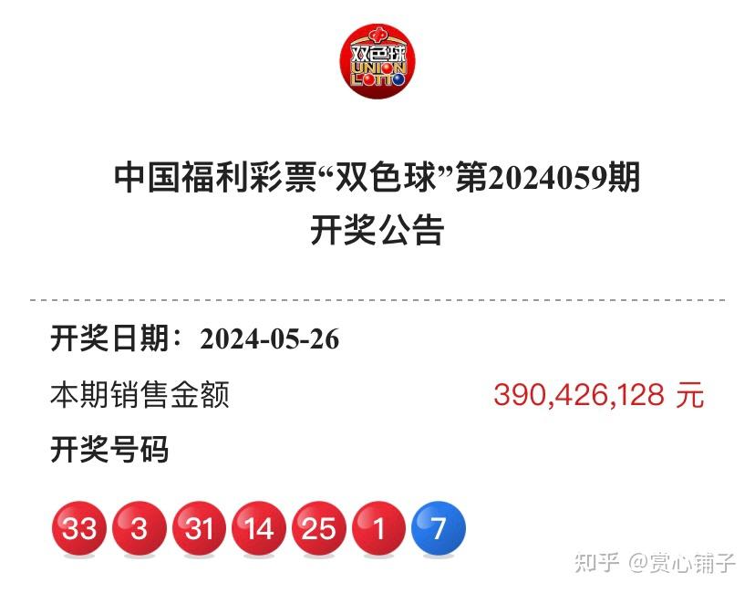 中国福利彩票"双色球"第2024060期开奖结果预测推算