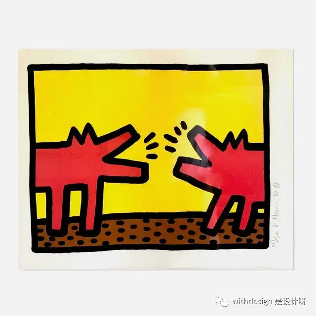 keith haring在1980年代初因在地鐵和紐約市人行道上創作的塗鴉素描而