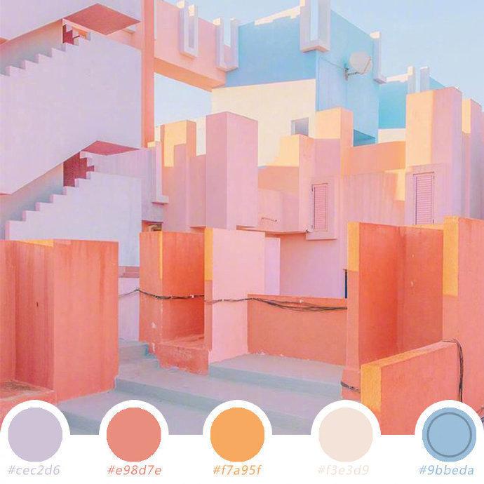 绘画配色参考▏治愈人心的马卡龙色系