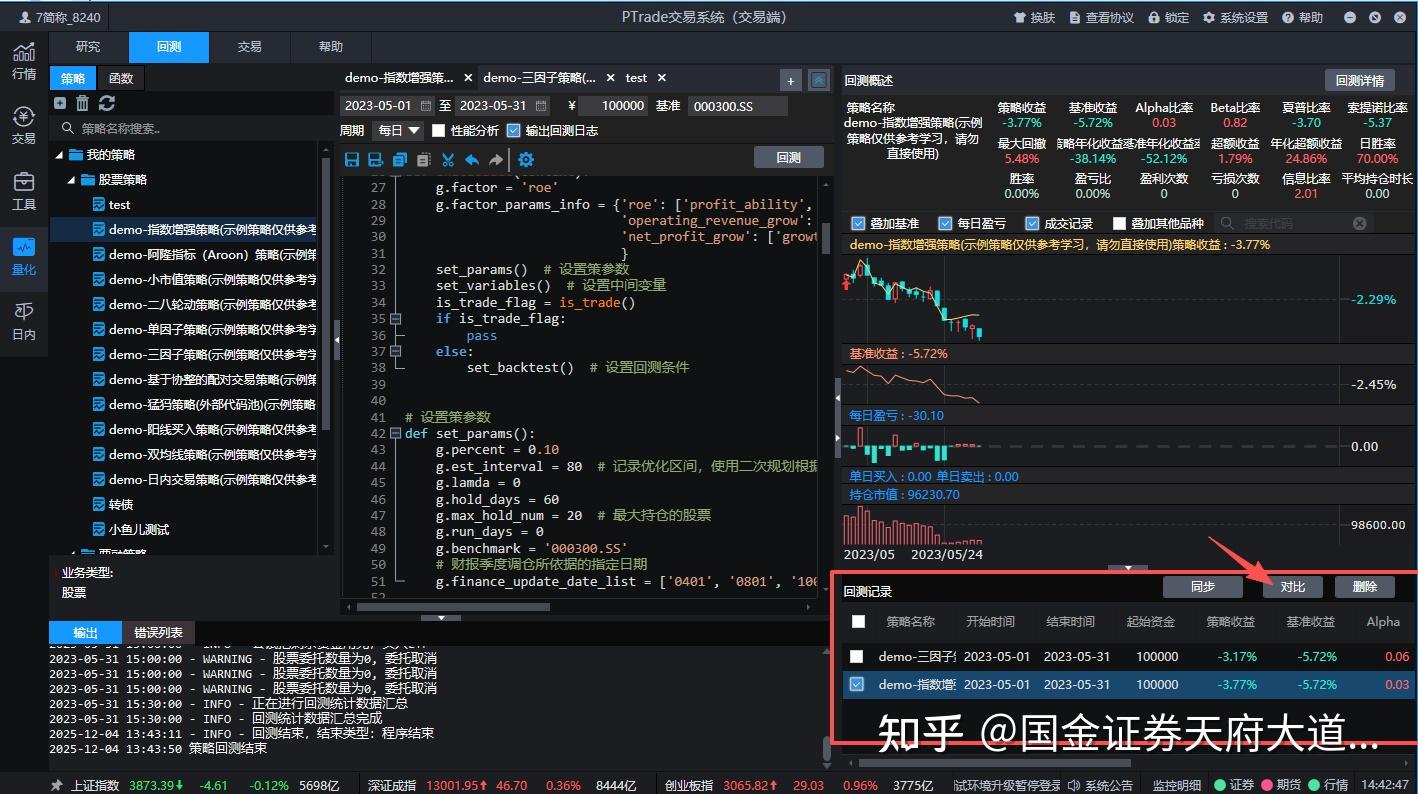 2-初识PTrade量化回测（2）- 平台演示 - 知乎