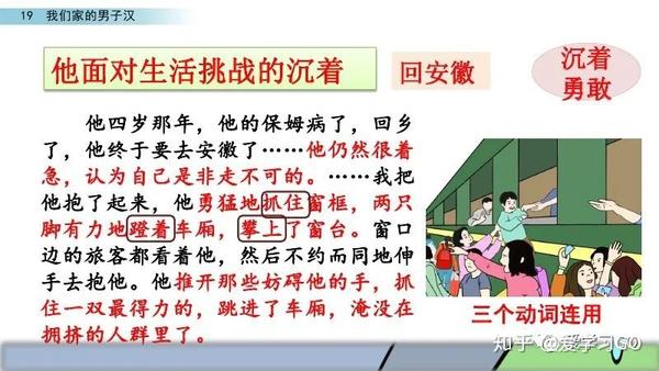 部编版四年级下册第19课《我们家的男子汉》图文讲解