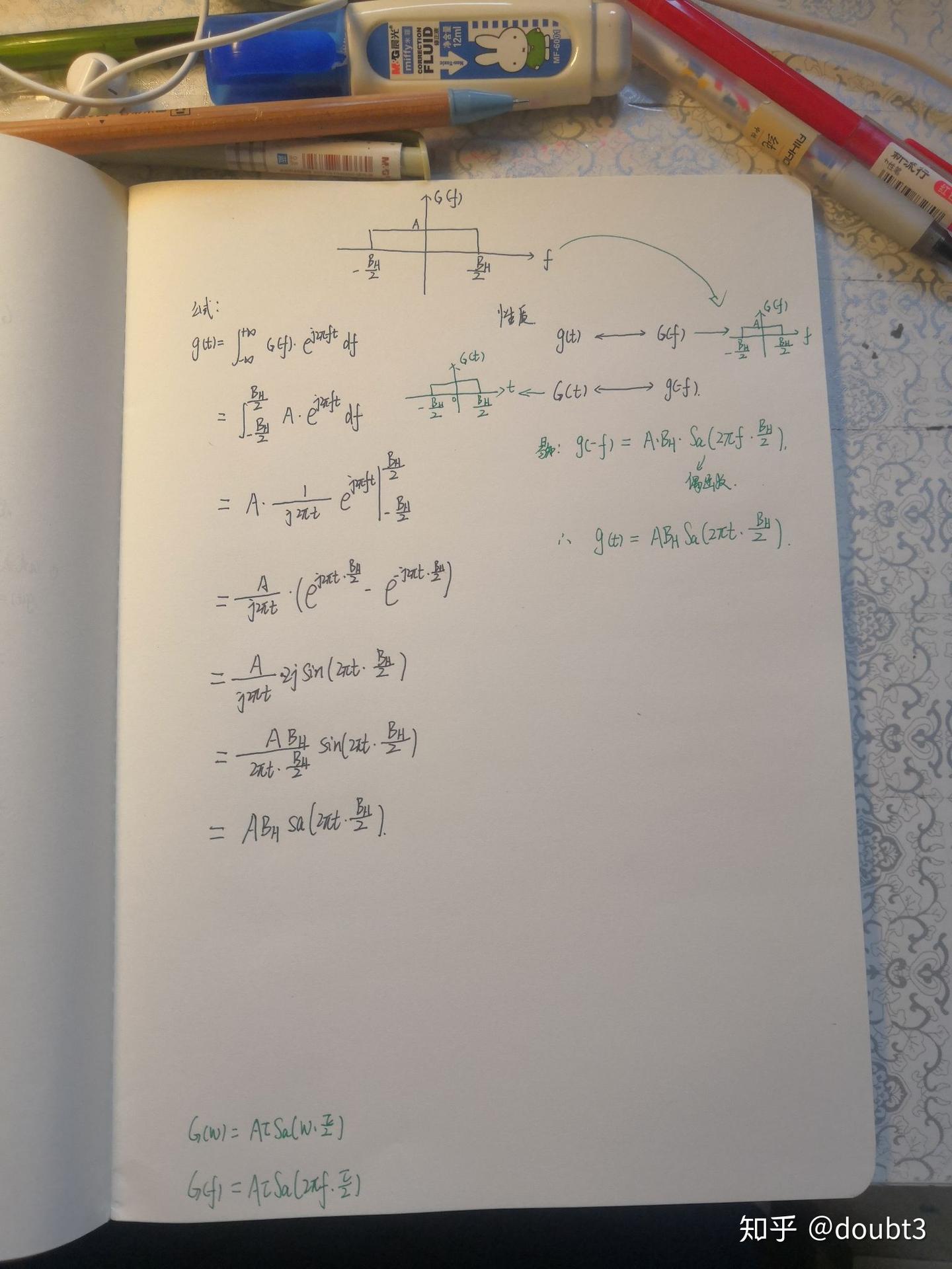 常用门函数傅里叶变换对 - 知乎