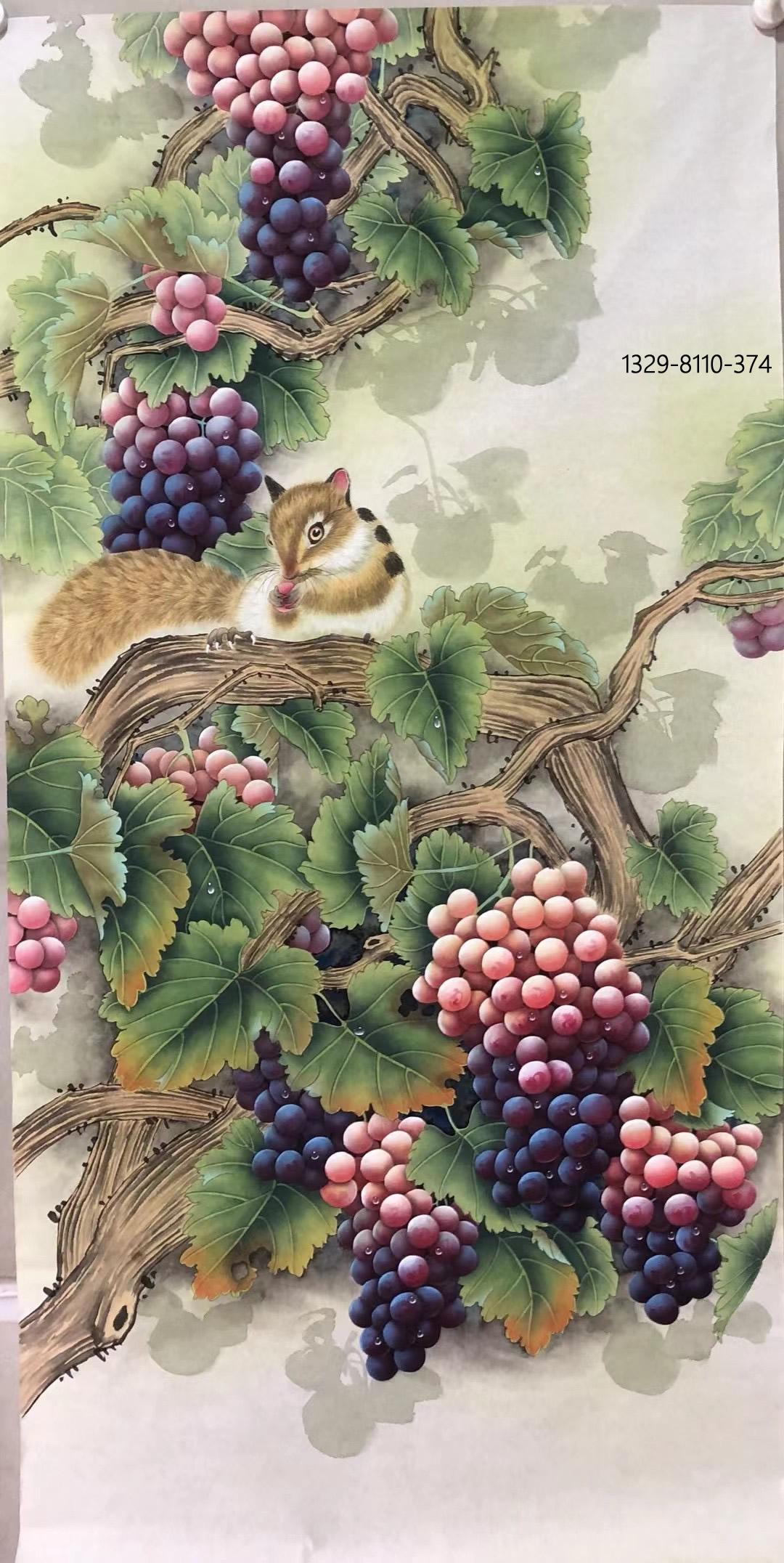 画家王振兴工笔葡萄欣赏