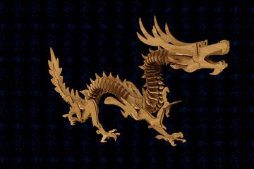 生活艺术龙形状激光切割模型3d图多种格式