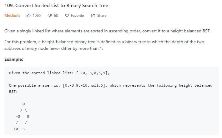 109-convert-sorted-list-to-binary-search-tree-code-explanation